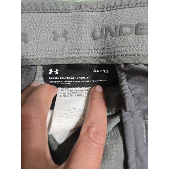 Under armour 34x32 men's loose fit vented gray gold pants - Picture 6 of 10